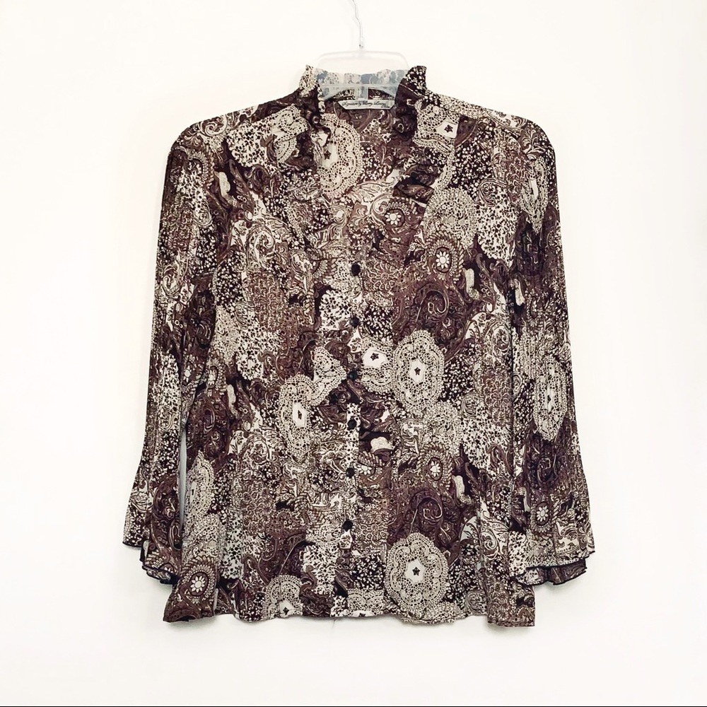Signature by Larry Levine Paisley Print Blouse